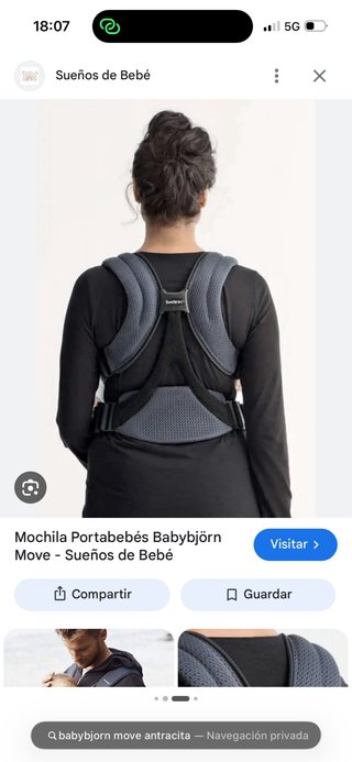 Mochila Portabebés BabyBjorn Move Gris