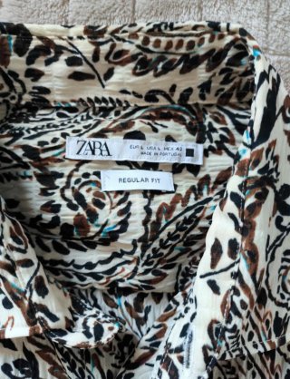 Camisa Zara efecto arrugado Talla L