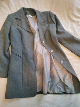 Traje de Vestir Mujer Levita y pantalón gris