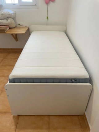 Cama nido SLÄKT blanca 90x200 Y Colchon VESTEROY