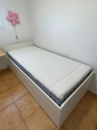 Cama nido SLÄKT blanca 90x200 Y Colchon VESTEROY