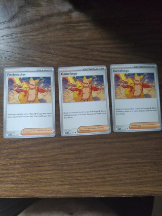 Lote 3 Cartas Pokémon Comefuego 089/094