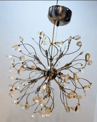 Lámpara colgante moderna cristal y metal