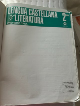 Lengua castellana y literatura, 2 BACH.