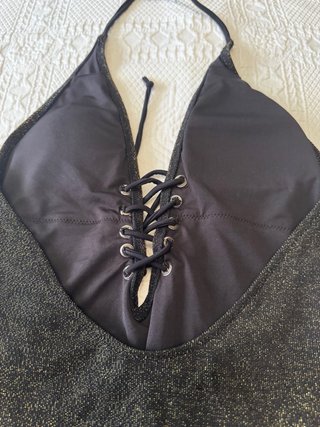 Bañador negro con brillo dorado Talla M