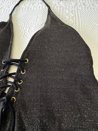 Bañador negro con brillo dorado Talla M