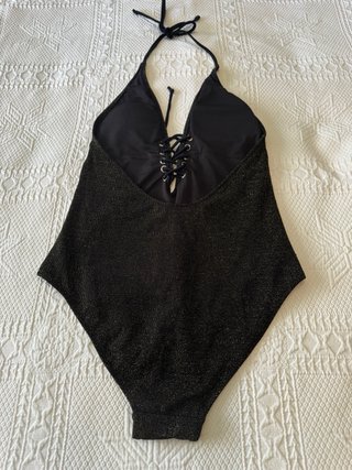 Bañador negro con brillo dorado Talla M