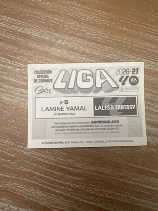 Carta Lamine Yamal LaLiga Fantasy 25/26