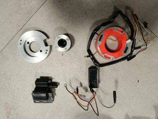 Rotor MVT derbi variant Negro y Naranja