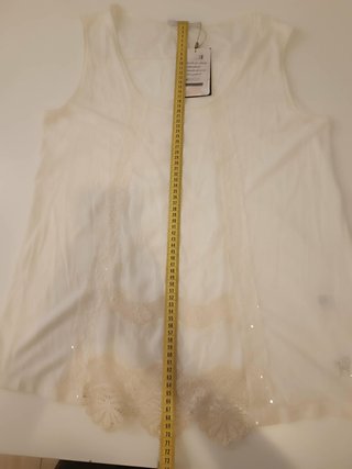 Viccio Barcelona Blusa Smanicata Bianca Taglia Uni