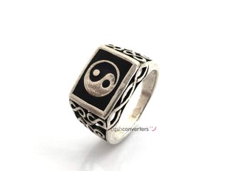 sello plata 925mm con piedra con onix