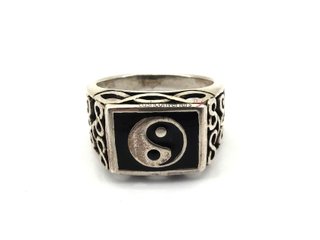 sello plata 925mm con piedra con onix