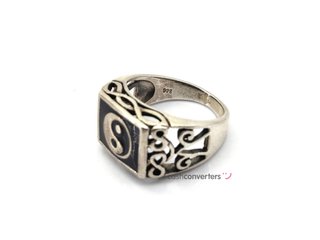 sello plata 925mm con piedra con onix
