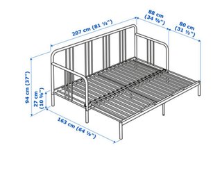 Sofá Cama IKEA FYRESDAL + 2 Colchones ÅFJÄLL