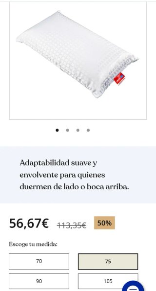Almohada Visco Pikolin Tupan Suave 75cm
