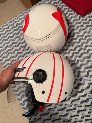 2 Cascos de moto blancos L y M