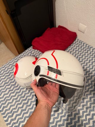 2 Cascos de moto blancos L y M