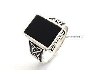 sello plata 925mm con piedra con onix