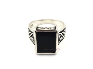 sello plata 925mm con piedra con onix