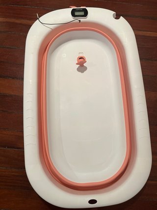 Bañera Infantil Plegable Rosa con Termómetro