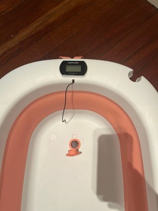 Bañera Infantil Plegable Rosa con Termómetro