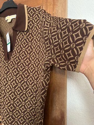 Camiseta Michael Kors Monogram Marrón Beige