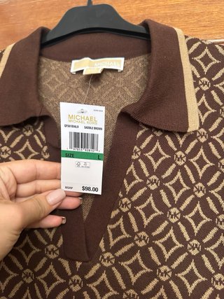 Camiseta Michael Kors Monogram Marrón Beige