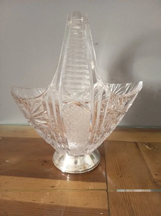 Cesta Cristal Bohemia Base Plata