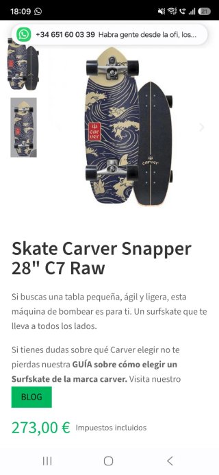 Skatesurf Carver Snapper