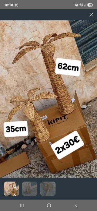 2x 30€ Palmeras Decorativas 35cm y 62cm
