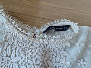 Blusa Zara Woman Encaje Blanco
