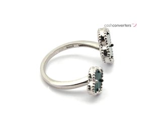 sortija plata 925mm con piedra con cuarzo