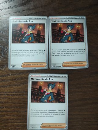 3 Cartas Pokémon Entrenador Movimiento de Aza