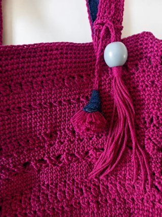 Bolso crochet frambuesa