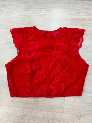 Body de encaje rojo oscuro