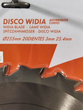 Disco corte Widia ANOVA 20 dientes 255mm