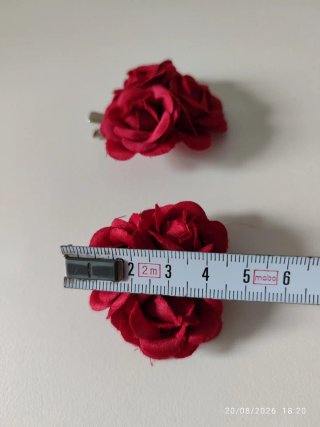 Horquillas de flores rojas (2 unidades)