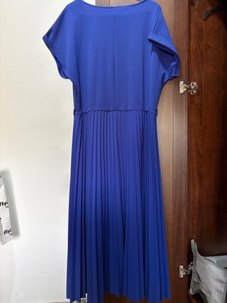 Vestido azul plisado talla única