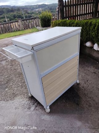 Mueble cambiador bebé con cajones y ruedas