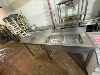 Fregadero industrial doble seno