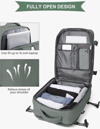 Mochila de viaje verde oliva