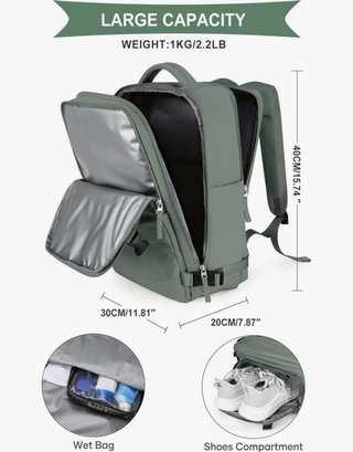 Mochila de viaje verde oliva