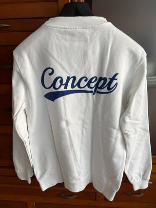 Sudadera blanca Concept logo azul