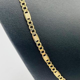 Cadena Figaro Labrada 3x1 Oro