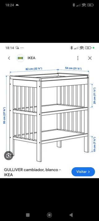 Cambiador GULLIVER IKEA + colchoneta + fundas