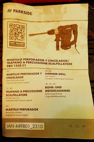 Taladro Martillo Percutor Parkside 1550W
