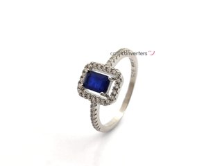 sortija plata 925mm con piedra con circonita