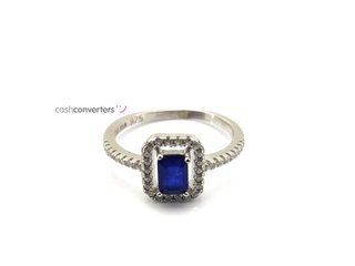 sortija plata 925mm con piedra con circonita