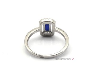 sortija plata 925mm con piedra con circonita