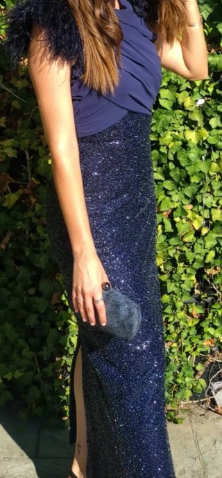Vestido Rocío Osorno pedrería azul
